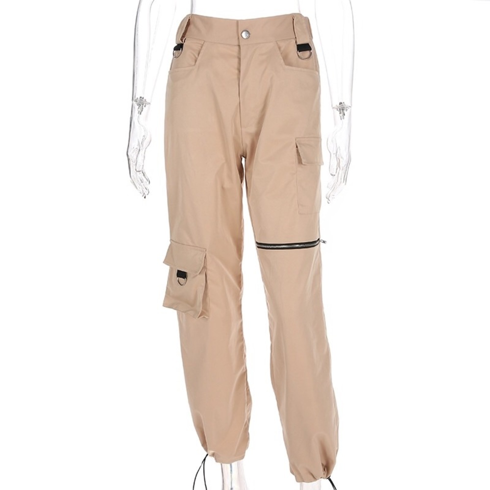 khaki army streetwear highwaisted pants